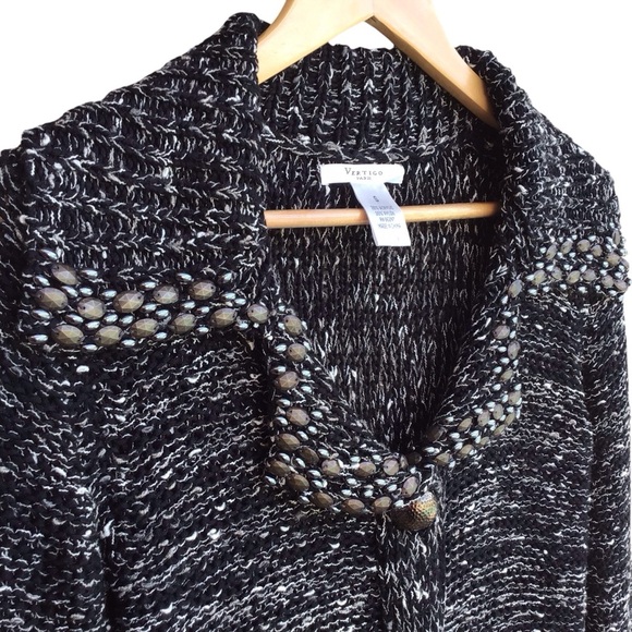 Vertigo Paris Beaded Button Up Long Sleeve Sweater Size Small NEW - Picture 5 of 7